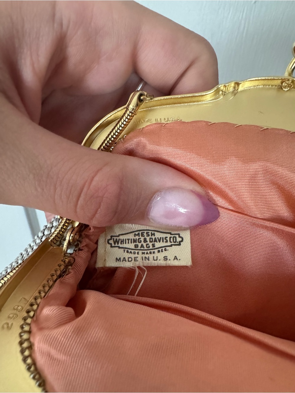 Whiting And Davis Rare Vintage 1940s/1950s Mesh Metal Cocktail Purse - In OG Box - Picture 3 of 9
